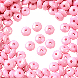 500 шт. непрозрачные акриловые бусины с УФ-покрытием, радужный, плоско-круглые