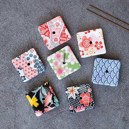 Porcelain Incense Burners, Square Incense Holders, Home Office Teahouse Zen Buddhist Supplies