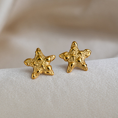 304 серьги-гвоздики из нержавеющей стали для женщин, звезда