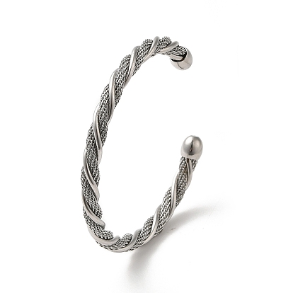 304 Stainless Steel Twist Rope Cuff Bangles
