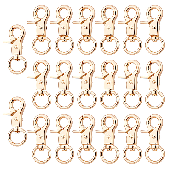 20шт цинкового сплава поворотные застежки-лобстеры, поворотный карабин-лобстер