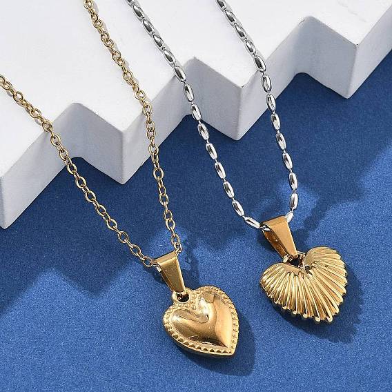 304 женские ожерелья с подвесками в форме сердца из нержавеющей стали