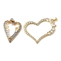 Латунные микропаве прозрачные подвески с фианитом, сердце прелести, долговечный, стойки покрытие, с эмалью, без свинца и без кадмия