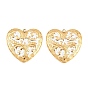 304 Stainless Steel Enamel Pendants, Heart Charms, Ion Plating(IP)