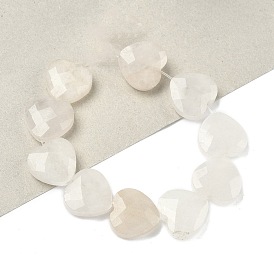 Бусины из натурального белого нефрита, граненые, сердце