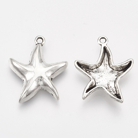 Tibetan Style Alloy Pendants, Starfish/Sea Stars, Cadmium Free & Lead Free