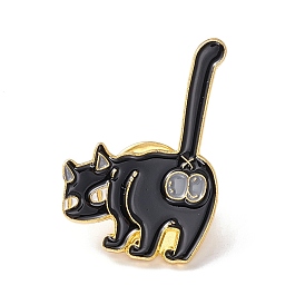 Cat Enamel Pin, Animal Alloy Brooch for Backpack Clothes, Light Gold