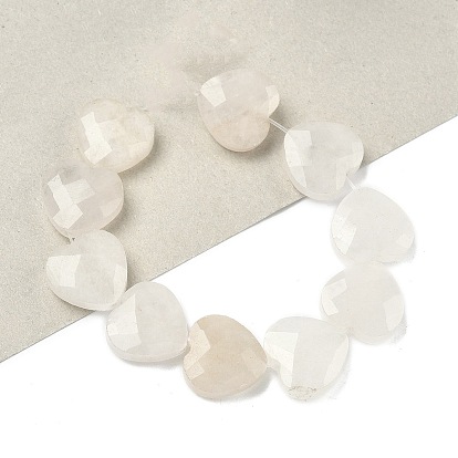 Бусины из натурального белого нефрита, граненые, сердце