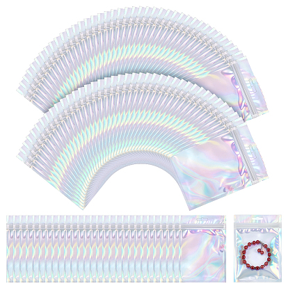 500шт. лазерные полиэтиленовые пакеты с застежкой-молнией, многоразовые упаковочные пакеты, пакеты с самоуплотнением, прямоугольные