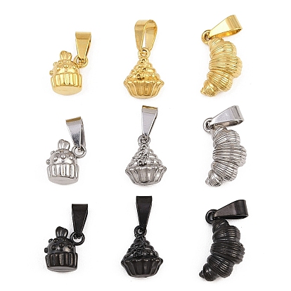 304 подвески из нержавеющей стали, шарм в виде круассана/кекса