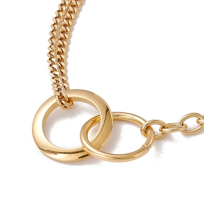 Collier pendentif anneau entrelacé pour femme, Collier 304 en acier inoxydable