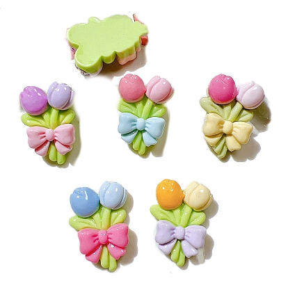 Кабошоны из смолы, тюльпан с бантом