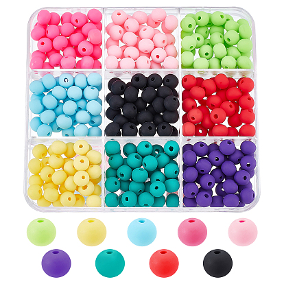 315 Stück 9 Farben handgemachte Polymer-Ton-Perlen-Stränge, für DIY Schmuck Bastelbedarf, Runde