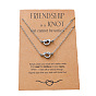 Fashionable Stainless Steel Heart Knot Necklace Set with Collarbone Lock