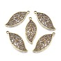 Tibetan Style Alloy Pendants, Filigree, Leaf
