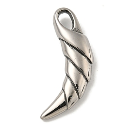 316 Surgical Stainless Steel Pendants, Horn Charm