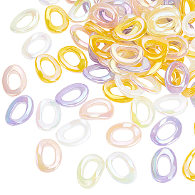 Olycraft прозрачные акриловые соединительные кольца, с покрытием AB цвета, Стиль имитация драгоценных камней, овальные