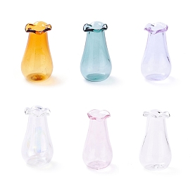 Miniature Glass Vase Ornaments, Micro Toys Dollhouse Accessories Pretending Prop Decorations