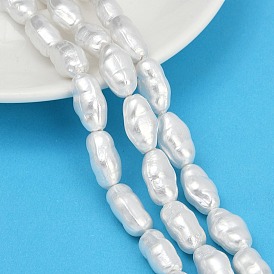 Нити бусин из искусственного жемчуга с гальваническим покрытием из фарфора, барокко, жемчужные