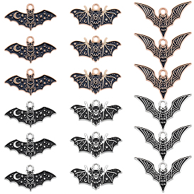 48 шт 6 стили подвески из сплава эмали, очарование летучей мыши