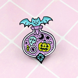 Halloween Magic Bottle Ghost Bat Pumpkin Enamel Pin Backpack Badge