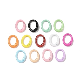 Spray Painted Alloy Spring Gate Rings, Oval
