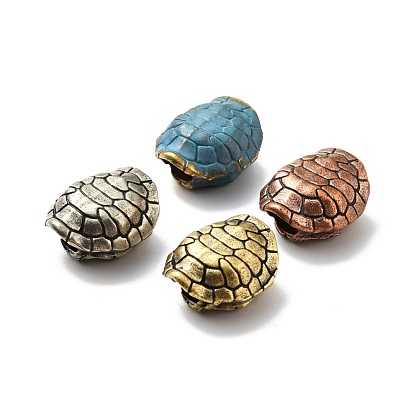 Brass European Beads, Large Hole Beads, Tortoise