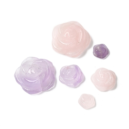 Резные кабошоны из натурального драгоценного камня, цветок