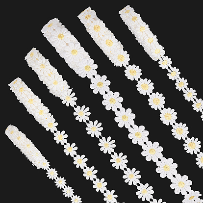 18Yards 6 Styles Milk Fiber Ribbon, Garment Accessories, Flower Pattern