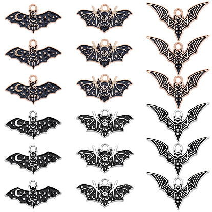 48 шт 6 стили подвески из сплава эмали, очарование летучей мыши