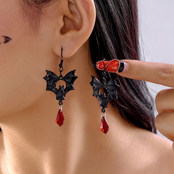 Серьги-подвески из сплава летучей мыши
