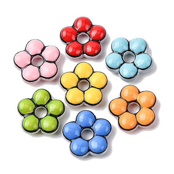 Стеклянные эмалевые бусины ручной работы, цветок, окрашенная и подогревом