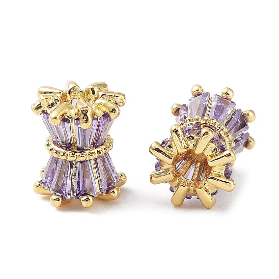 Латунные микро проложить кубического циркония бусы, колонка