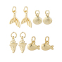 8 шт 4 стили латунные подвески, морские животные амулеты, с целью перехода в кольце, реальный 18 k позолоченный