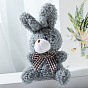 Cute Plush PP Cotton Rabbit Doll Pendant Decorations, with Alloy Findings, for Keychain Bag Hanging Decoration