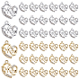40 pcs 2 pendentifs en strass en alliage de couleurs, coeur avec le mot maman