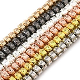 Electroplated Natural Lava Rock Beads Strands, Disc, Heishi Beads