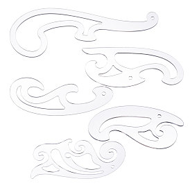 5шт. 5 стили акриловые шаблоны для рисования, набор измерительных линеек