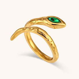 Irregular Surface Snake Ring in 18K Gold Plating Stainless Steel Jewelry for Women