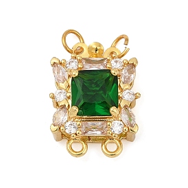 Застежки-молнии квадратные латунные с микропаве из кубического циркония, долговечный, без свинца и без кадмия, 2 нитей, 4-луночное