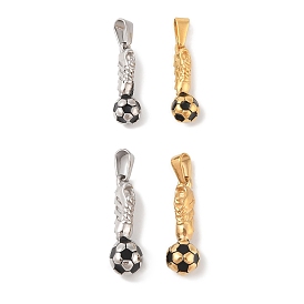 304 подвески из нержавеющей стали, с эмалью, футбол и обувь очарование