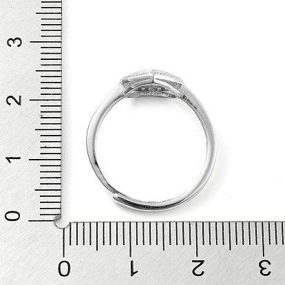 Регулируемое сердце 925 компоненты кольца из стерлингового серебра, с кубического циркония, установка открытой рамки