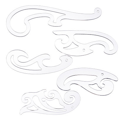 5шт. 5 стили акриловые шаблоны для рисования, набор измерительных линеек