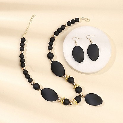 Овальные акриловые подвески на ожерелье и наборы серег-подвесок