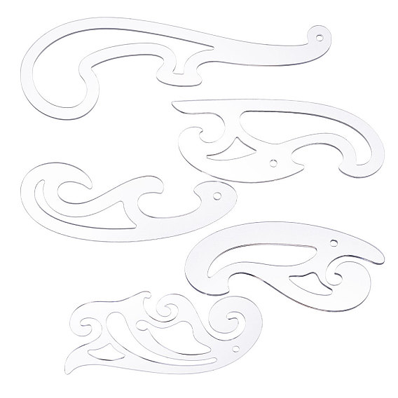 5шт. 5 стили акриловые шаблоны для рисования, набор измерительных линеек