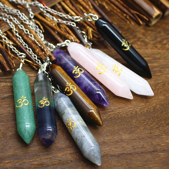 Большие подвески из натурального и синтетического драгоценного камня, неокрашенными, с металлической фурнитурой с платиновым покрытием, шарм пули