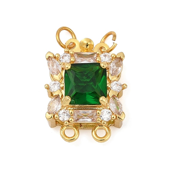 Застежки-молнии квадратные латунные с микропаве из кубического циркония, долговечный, без свинца и без кадмия, 2 нитей, 4-луночное