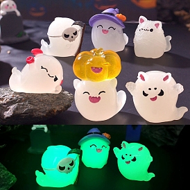 Halloween Resin Sculpture Display Decorations, Luminous Glow in the Dark, for Home Office Desk