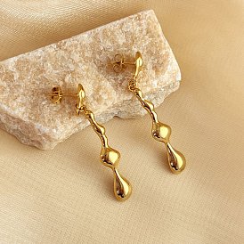 304 серьги-гвоздики-капли из нержавеющей стали, слеза