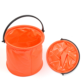 PVC Plastic Folding Brush Washing Buckets, with Handle, Painting & Drawing Supplies, Column